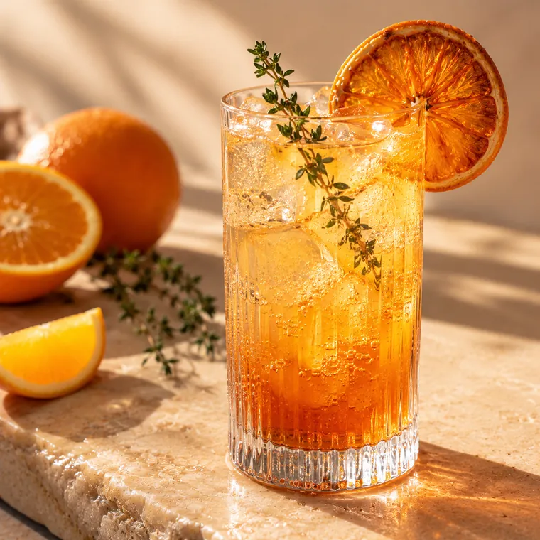 Citrus mocktail, garnish
