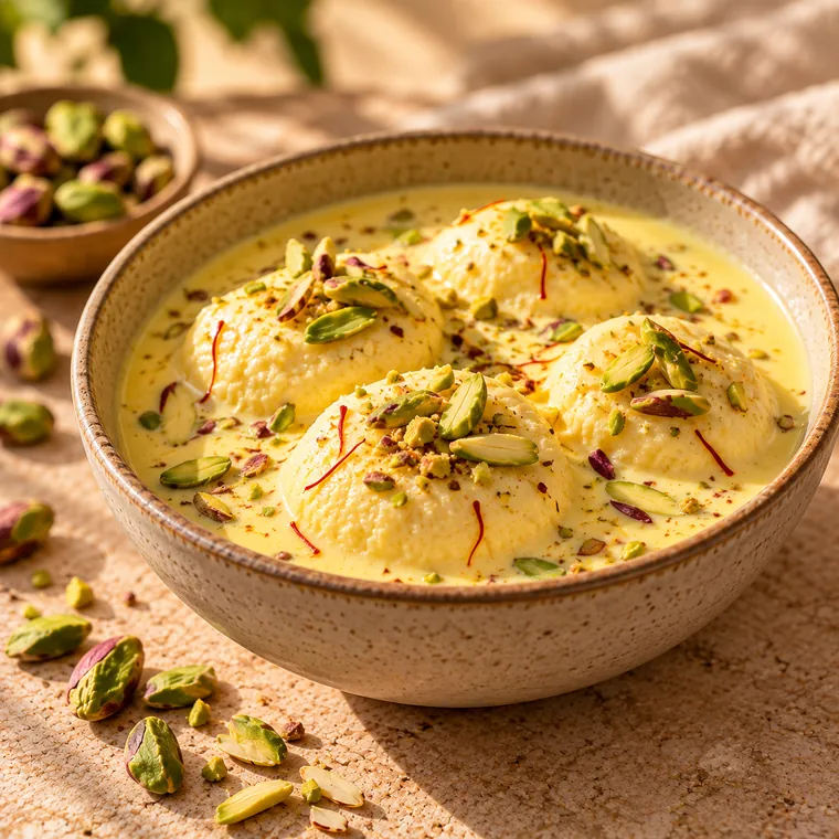 Rasmalai, garnish