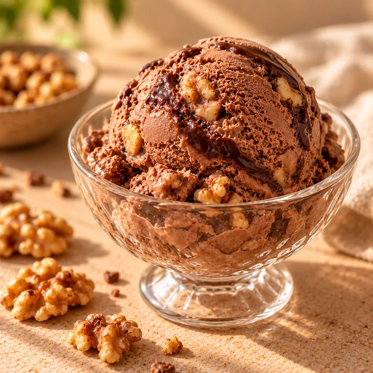 Choc-walnut ice cream
