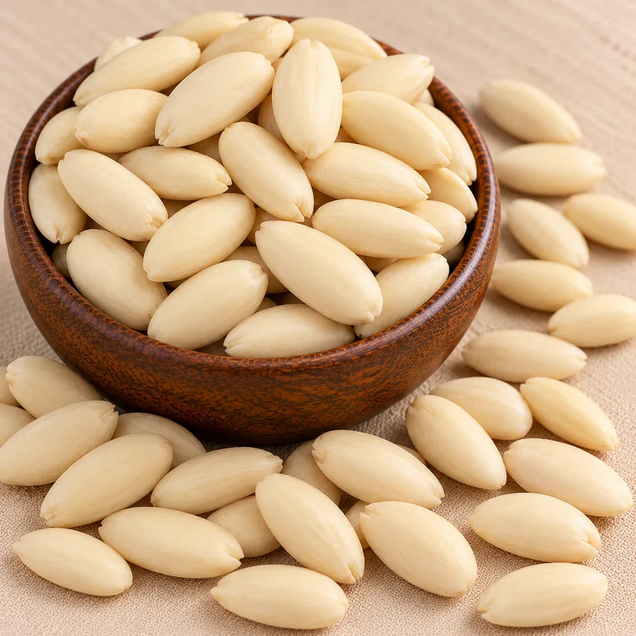Whole almond kernels, blanched